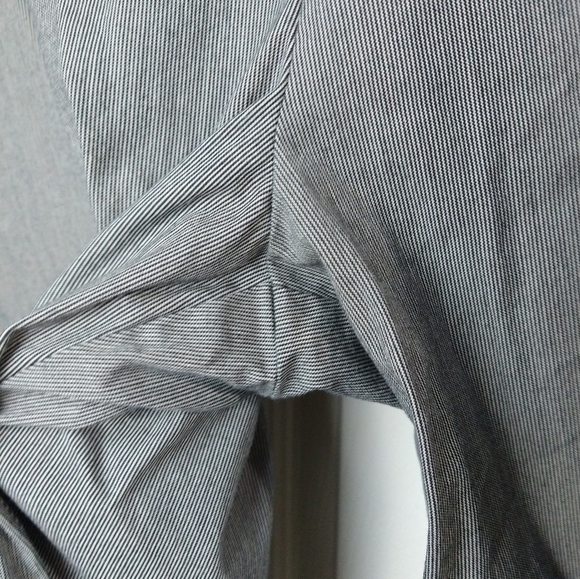 NEW York and company stretch black white pinstripes flat front pants. Size 14P - Picture 8 of 11